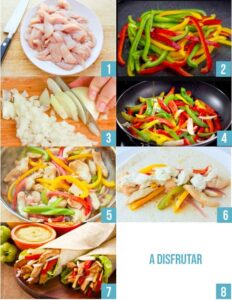 Fajitas de Pollo a la Mexicana como hacer fajitas de pollo a la mexicana