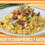 Risotto champiñones y bacon
