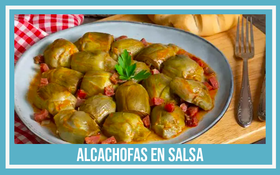 alcachofas en salsa de la abuela